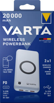 Varta Wireless Power Bank 20000mAh weiß 