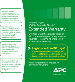 APC Service Pack 3 Jahre Garantieverlängerung (für den Kauf neuer Produkte)
