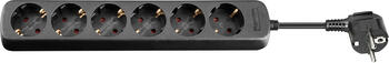 6er goobay Steckdosenleiste 1&comma;5m Zuleitung schwarz