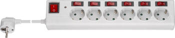 6er goobay Steckdosenleiste 6x Typ F, CEE 7/7, weiss