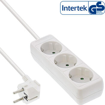 3er InLine Steckdosenleiste mit Kindersicherung, 3m, weiß