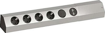 Bachmann CASIA, 4-fach, 2x USB mit Schalter, hochkant Überspannungsschutz, Kabel 2m