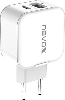 Nevox USB PD Type C + QC3.0 Ladegerät 20Watt weiß 