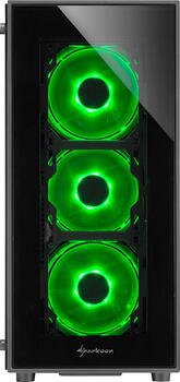Sharkoon TG5, Glas, LED grün, Glasfenster ATX-MidiTower 