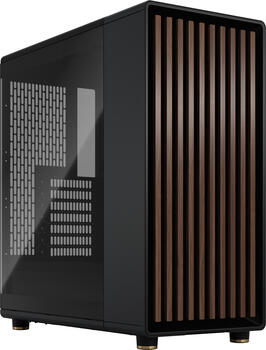 Fractal Design North Charcoal Black TG Dark, Glasfenster ATX-MidiTower, Front aus Echtholz