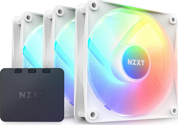 NZXT F Series F120 RGB Core Triple Pack, Matte White, weiss, 120mm, 3er-Pack