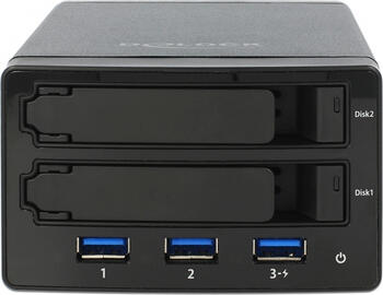 2 x 2.5 Zoll Externes Gehäuse SATA HDD / SSD > USB 3.0 + 3 Port USB 3.0 Hub Delock