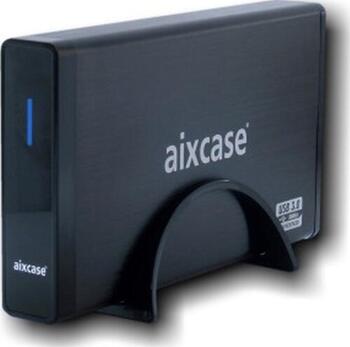 3.5 Zoll, Aixcase AIX-BL35SU3 externes Aluminiumgehäuse, USB 3.0, schwarz