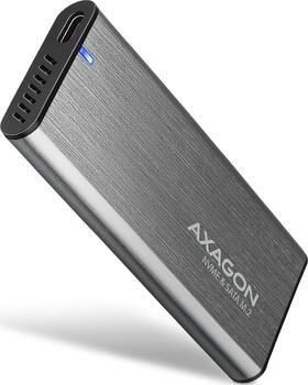 M&period;2&comma; bis 80mm&comma; AXAGON M&period;2 PCIe&sol;SATA SSD Enclosure silber externes Geh&auml;use&comma; 1x USB-C 3&period;1 &lpar;10Gb&sol;s&rpar;&comma; Aluminiumgeh&auml;use