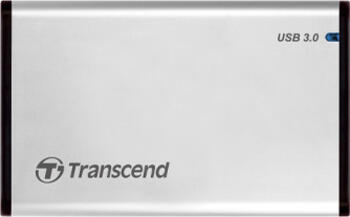 2.5 Zoll, Transcend StoreJet 2.5 SATA silber externes Gehäuse, USB 3.0 Micro-B, Aluminiumgehäuse