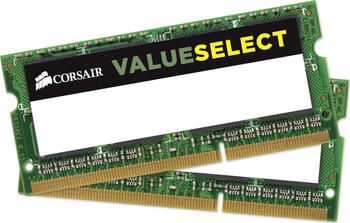 DDR3RAM 2x 4GB DDR3L-1600 Corsair ValueSelect SO-DIMM, CL11-11-11-28 Kit