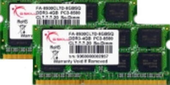 DDR3RAM 2x 4GB DDR3-1066 G.Skill SQ Series SO-DIMM CL7-7-7-20 Kit