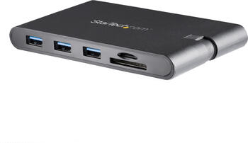 StarTech USB-C Multiport Adapter mit HDMI und VGA, 3x USB 3.0, SD, PD 3.0, integriertes Kabel