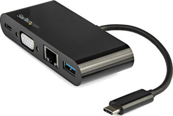 StarTech USB-C VGA Multiport Adapter, Power Delivery (60W), USB 3.0, Gigabit Ethernet