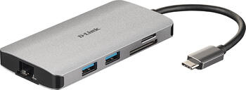 D-Link 8-in-1 USB-C Hub with HDMI&sol;Ethernet&sol;Card Reader&sol;Power Delivery