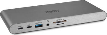 Lindy DST-Pro 5K Kabelgebunden USB 3.2 Gen 1 (3.1 Gen 1) Type-C Silber