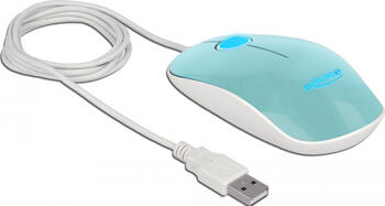 Delock Optische 3-Tasten LED Maus USB Typ-A türkis 