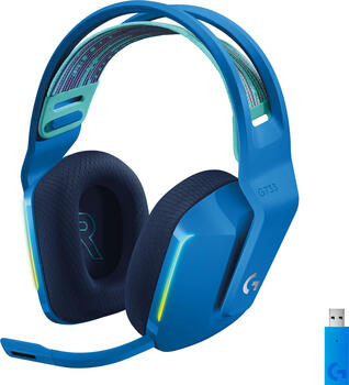 Logitech G733 Blue, Virtual 7.1-Surround, RGB, Wireless, Gaming-Headset, Over-Ear, PC