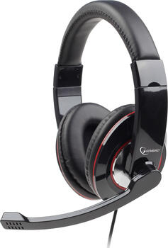 Gembird MHS-001 schwarz, Kopfhörer Over-Ear, Klinke , PC