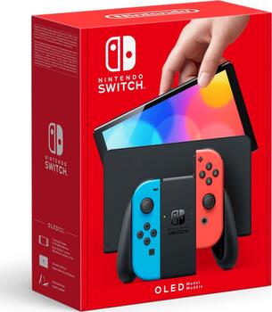 Nintendo Switch OLED schwarz/blau/rot, Konsole 