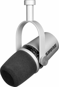 Shure MV7-S Dynamisches Mikrofon USB/ XLR Silber Streaming Equipment