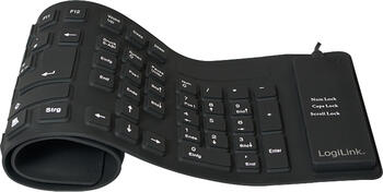 LogiLink ID0019A Flexibel / Wasserfest schwarz Tastatur USB & PS/2 LogiLink ID0019A Flexibel / Wasserfest schwarz Tastatur USB & PS/2