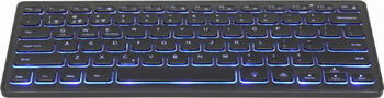 Gembird Kabellose Slimline RGB Tastatur schwarz, Layout: DE, Rubber Dome, RGB, Gaming-Tastatur