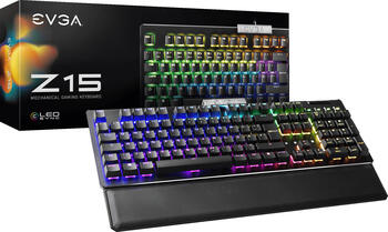 EVGA Z15 schwarz, Layout: DE, mechanisch, Kaihua/Kailh SPEED Silver, RGB, Gaming-Tastatur