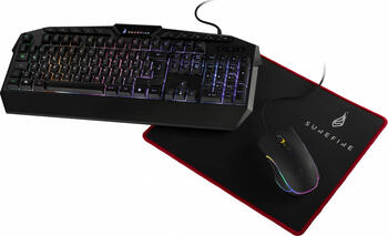 SureFire KingPin Gaming Combo RGB, Layout: DE, Gaming-Tastatur-Maus-Pad-Set