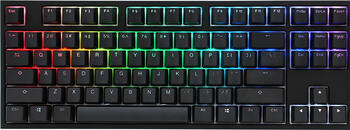 Ducky One 2 RGB TKL PBT schwarz, Layout: DE, mechanisch, Cherry MX SILENT RGB RED, RGB, Gaming-Tastatur