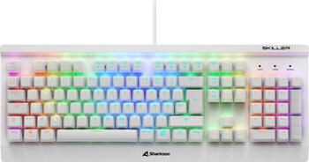 Sharkoon Skiller SGK3 White, Layout: DE, mechanisch, Kaihua/Kailh BROWN, RGB, Gaming-Tastatur