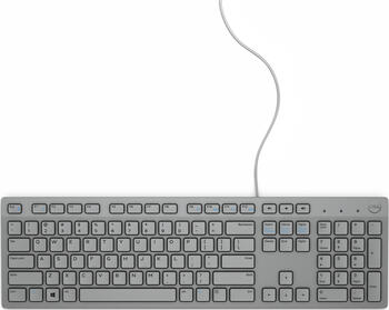 Dell KB216 Multimedia Keyboard grau, Layout: DE, Rubber Dome, Tastatur