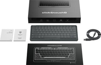 Prestigio Click&Touch2, Wireless Tastatur, Layout EN, mit Touchpad für Windows, Android und Mac OS