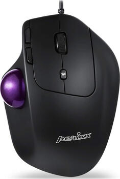 Perixx PERIMICE-520, kabelgebundene ergonomische Trackball Maus, anpassbarer Winkel, 2 DPI Level, schwarz