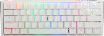 Ducky One 3 Pure White Mini PBT, Layout: DE, mechanisch, Cherry MX SILENT RGB RED, RGB, Gaming-Tastatur