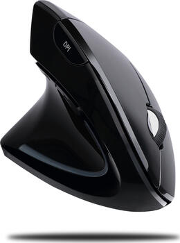 Adesso Ergonomische optische 6-Tasten Maus 2,4 GHz kabellos linkshänder, vertikal, schwarz