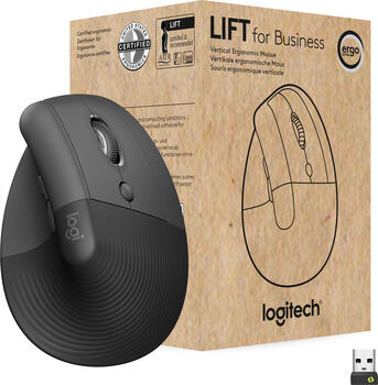 Logitech Lift for Business, Maus, rechtshänder (vertikal) 