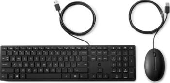 HP Wired Desktop 320MK Tastatur und Maus Set, schwarz, USB, DE