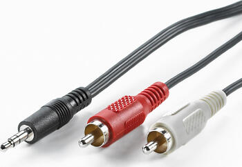 5m Audio-Kabel Cinch 2x Stecker/ 1x Klinke 
