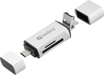 Sandberg Multi Cardreader extern,  micro USB/ USB/ USB-C für SD, microSD