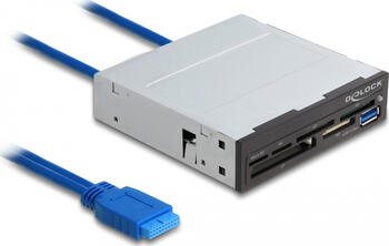 Delock 3&period;5 Zoll SuperSpeed USB Card Reader 6 Slots &plus; 1 x USB Typ-A Buchse
