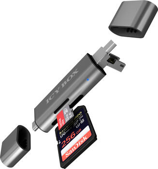 RaidSonic Icy Box IB-CR200-C Dual-Slot-Cardreader, USB-C 2.0 [Stecker]