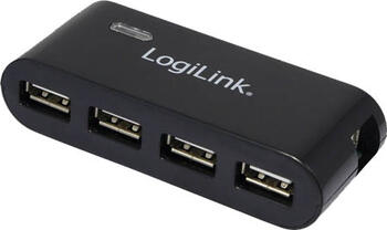 LogiLink USB-Hub, 4x USB-A 2.0, USB-B 2.0 [Buchse] schwarz