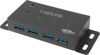 USB 3.0 HUB 4-fach, LogiLink Hub Metall Gehäuse 4x USB-A 3.0
