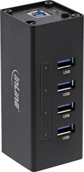 InLine USB 3.0 Aluminium Hub, 4 Port, schwarz 