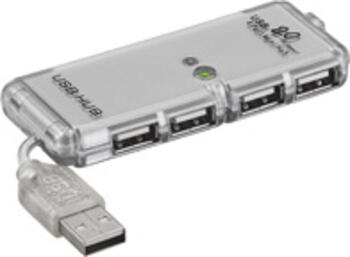 goobay USB 2.0  4-Port Hub silber