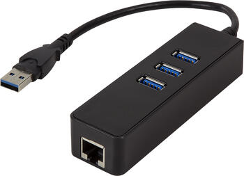 USB 3.0 HUB 3-fach, LogiLink UA0173A 1x USB-C 3.0, 1x RJ-45