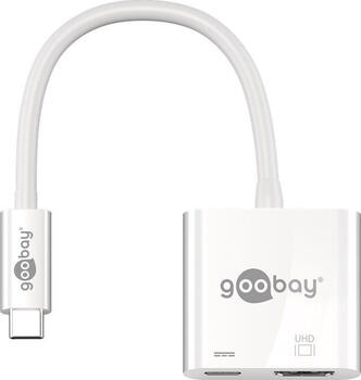 goobay USB-C auf HDMI 4k60Hz, PD, weiß erweitert ein USB-C Gerät um einen HDMI-Anschluss