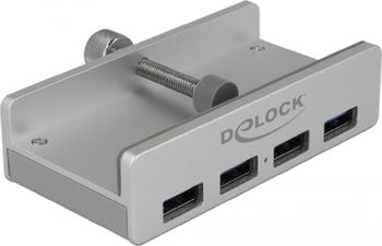 Externer USB 3.0 4 Port Hub mit Feststellschraube Delock 