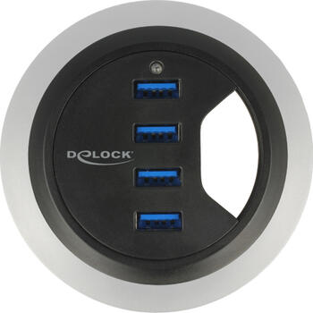 DeLOCK Tisch USB-Hub, 4x USB-A 3.0, USB-A 3.0 [Stecker] 